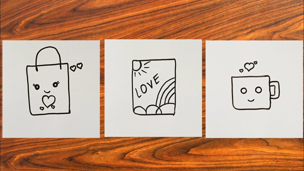 Cup, Bug, Book Drawing Easy || Easy Drawing For kids || drawing