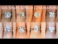 Engagement Ring Diamond Size Comparisons for All Shapes: Oval, Round, Princess, Cushion & More