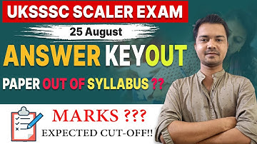UKSSSC SCALER ANSWER KEY | UKSSSC स्केलर सेफ स्कोर | #UKSSSC #UKSSSC_SCALER_ANSWER_KEY