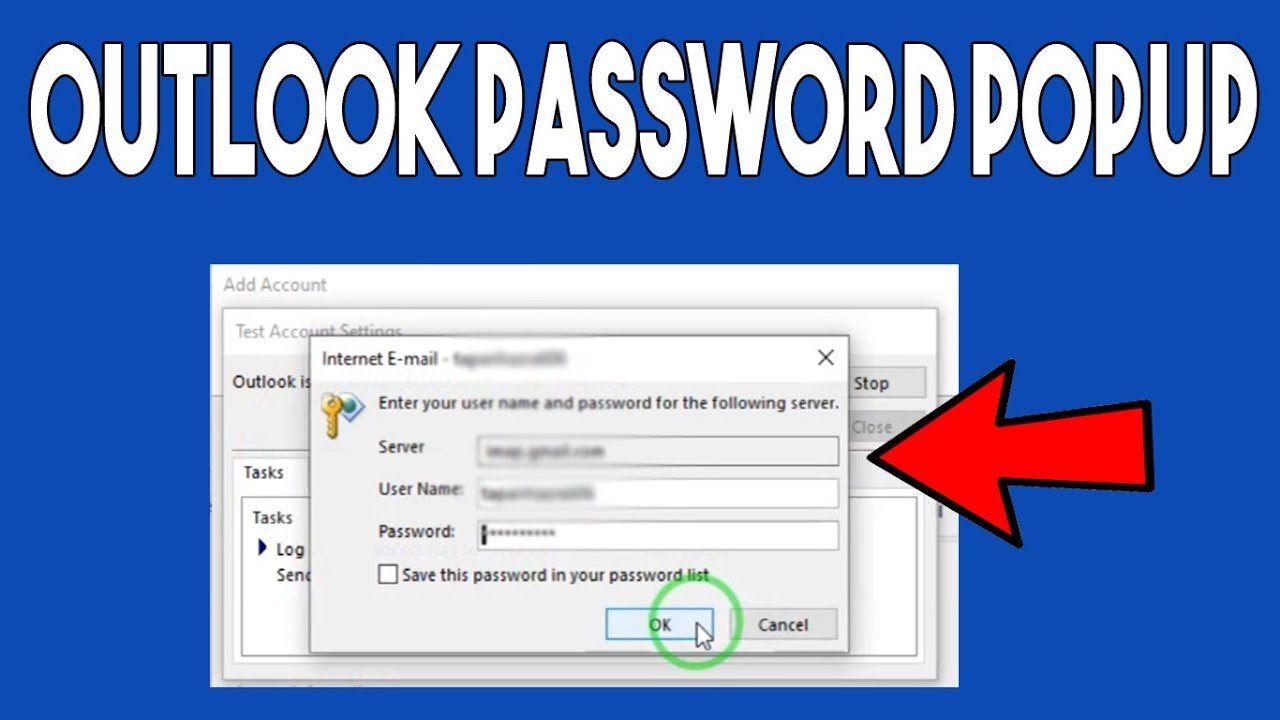 tone Gammel mand Grape How To Fix Microsoft Outlook Password Popup Problem - YouTube