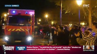 Incendie de Notre-Dame de Paris: les pompiers applaudis par les parisiens et touristes