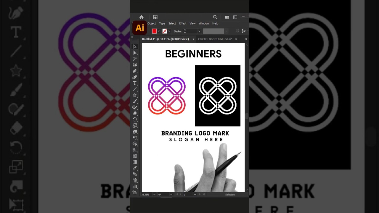 Branding X Mark Logo Design Adobe Illustrator 2025 