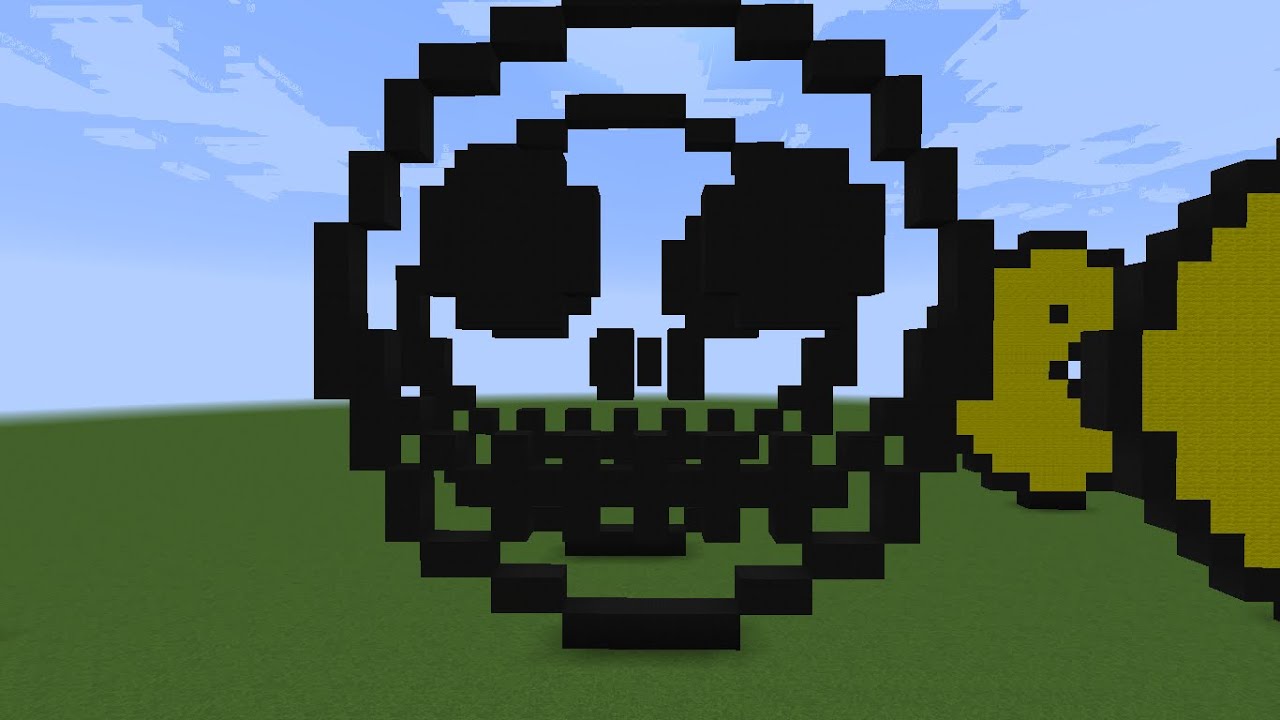 Строю новый пиксель-арт ,скелет-череп в Minecraft!! - YouTub