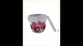 Quail Feeder Bucket with Feed Saver Ports, No Waste Design, 6 Port, Made in USA by 2B Creations.
