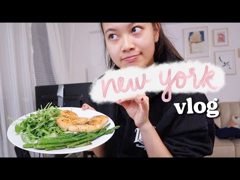 nyc diaries (what I eat in a day) | working in Central Park, cooking a healthy dinner