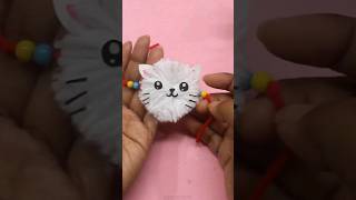 DIY Cute Kitty Rakhi| Easy Rakhi making at home for Competition #shorts #rakhi