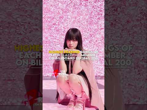 Highest Peaking Songs of Each Blackpink Members on Billboard Global 200 #trend #kpop #8millionviews