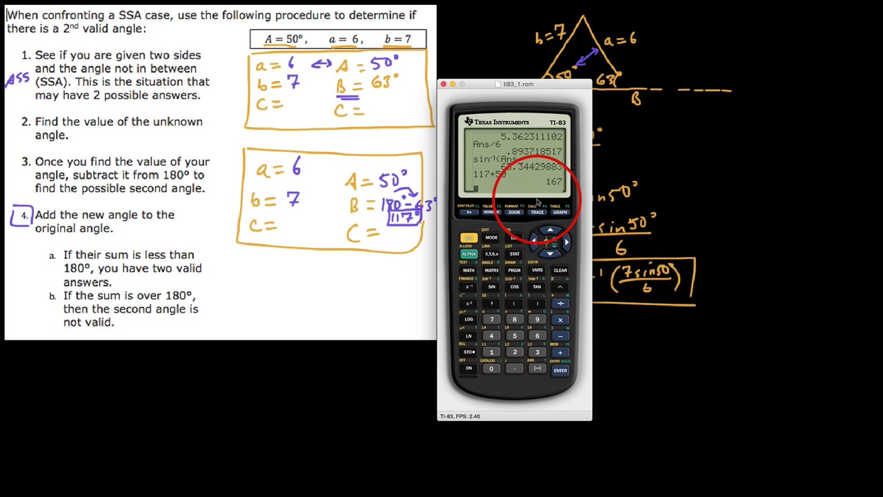 HPC, Law of Sines, how to work the ambiguous case - YouTube