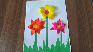 Kerajinan Tangan Anak TK PAUD SD Tema Tanaman Sub Tema Tanaman Hias/Cara Mudah Membuat Bunga Origami