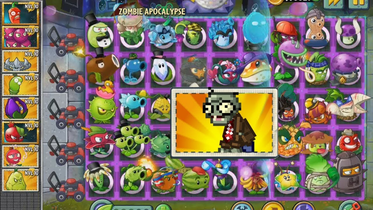 Plants vs Zombies 2: 1000 Zombies 8bit vs Todas las Plantas