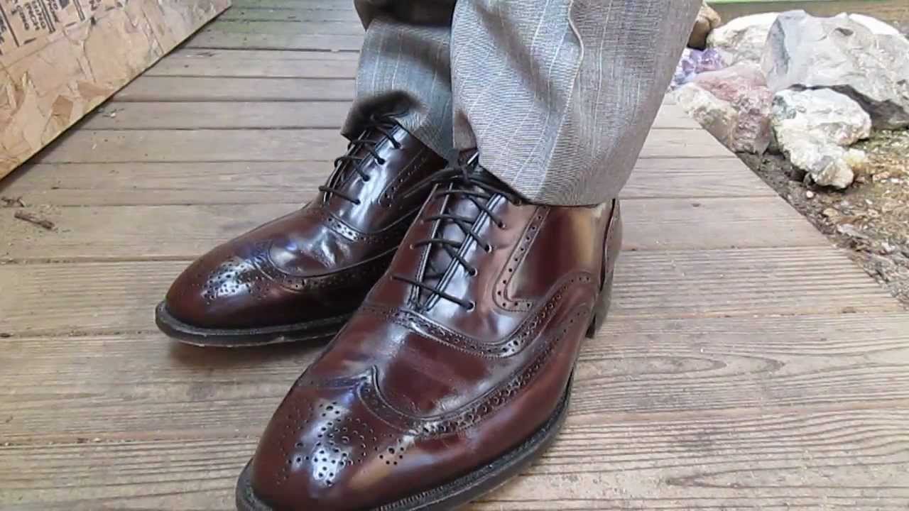 Johnston and Murphy Wingtips with a shine - YouTube