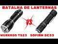 Batalha de lanternas wurkkos ts23 vs sofirn sc33 comparativo de lanternas incrveis