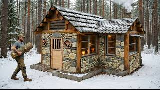 Building a Rustic Log Cabin from Start to Finish: A Cozy Winter Shelter