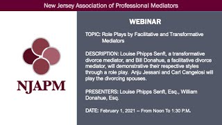 NJAPM Webinar   Feb 1, 2022   Facilitative and Transformative Mediators