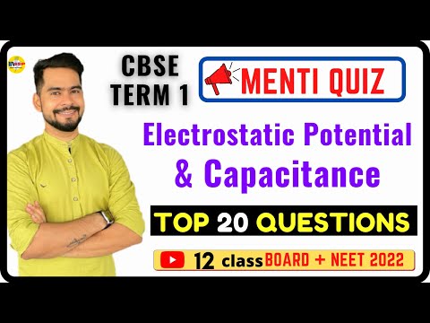 electric potential & capacitance(20 MCQs ) |CBSE Term 1 Exam 2021-22 (12th Board) || by ssp sir