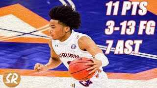 Sharife Cooper Vs Kentucky 1.16.21 11 Pts 3-13 Fg, 0-5 3Pt, 5-10 Ft, 7 Ast, 3 Reb, 1 Stl, 3 To