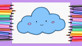 CÓMO DIBUJAR UNA NUBE -Dibujos Fáciles #cómodibujar #dibujorapido #dibujosamano #nubes  #cute