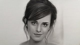 Emma Watson Realistic Portrait Drawing Actress Of Beauty And The Beast 2017 Film