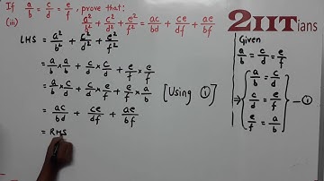 Ratio & Proportion Exercise 7 2 Q17 Class X ICSE | IIT JEE  If a/b = c/d = e/f, prove that;