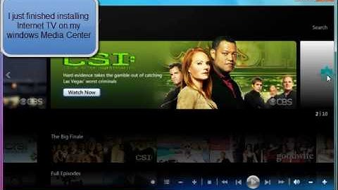Windows Media Center Internet TV