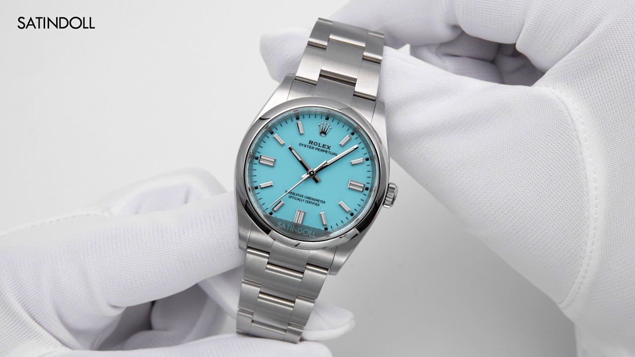 ROLEX ターコイズ アナログ時計 ロレックス オイスターパーペチュアル36 Ref:116000 ターコイズブルー