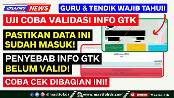 Validasi Info GTK! PASTIKAN DATA INI SUDAH MASUK! 7 Penyebab Info GTK BELUM VALID | TPG SMT 2 | 2025