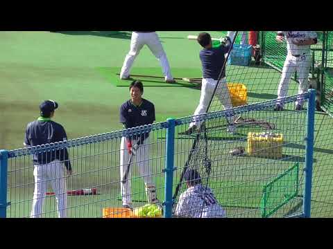 【石井琢朗新打撃コーチの指導】2017/11/15東京ヤクルト・山田哲人#1ティーバッティング
