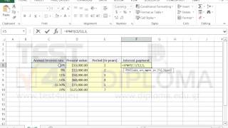 Use the IPMT function to calculate the interest payment of a certain period of an investment
