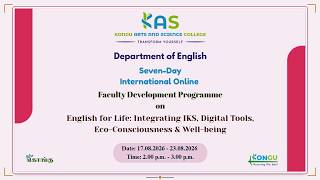 Seven day International Faculty Development programme | Department of English | KAS | Erode