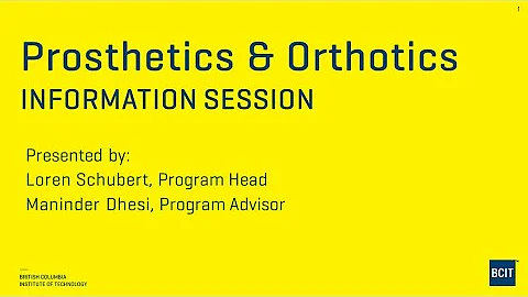 Prosthetics and Orthotics - Info Session - 15 June 2021