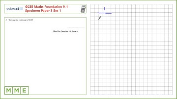 GCSE Maths EDEXCEL Specimen Set 1 Foundation     Paper 3   Q3 Decimals to fractions