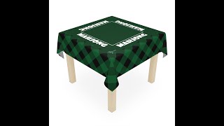 Festive Forest Green Plaid Mahjong Tablecloth screenshot 5