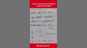What are the uses of logical Operators? #46 English #shorts #fresher #credosystemz #python #trending
