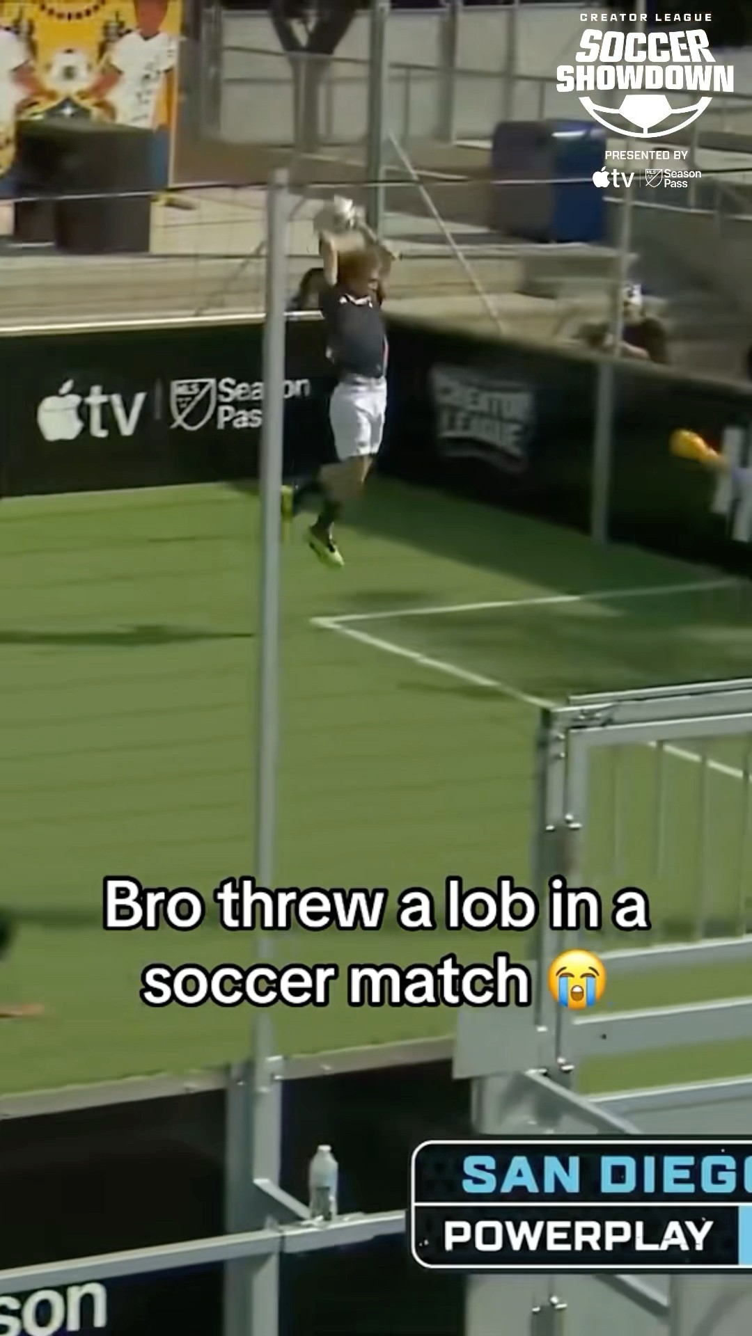 Bro got dunked on in a soccer match ??