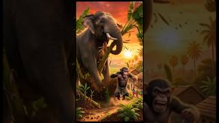 The Hardworking Monkey and the Angry Elephant Fight! 🐒🐘 |Emotional Story #shorts #ytshorts #ai