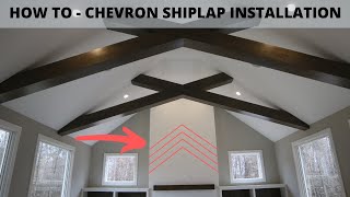 Pro Tips & Techniques for a Chevron Shiplap Wall Installation  Chevron Pattern Fireplace Wrap