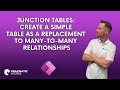 Junction tables create a simple table as a replacement to manytomany relationships