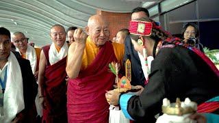 Welcome to Nepal His Holiness Drikung Kyabgon Chesang Rinpoche 🙏 #limi traditional dress l