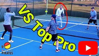Playing Pickleball Against Top Senior Pro