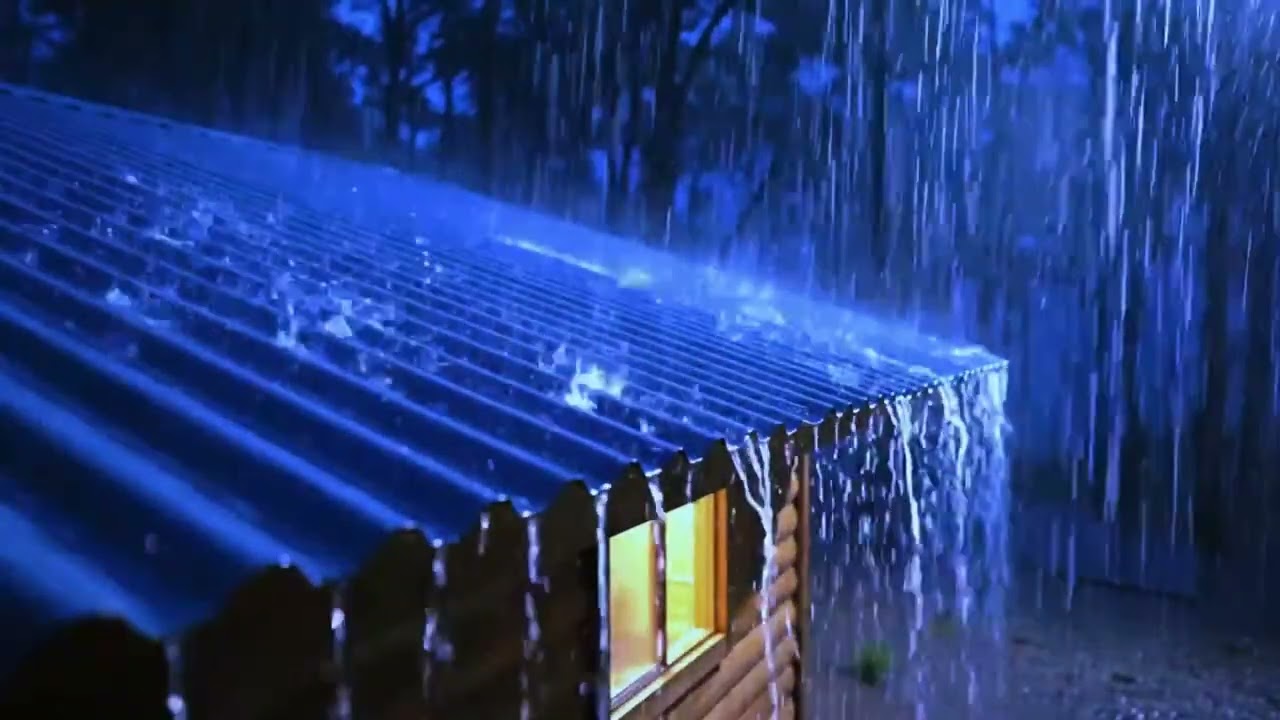 Quiet Night Rain on Tin Roof ASMR for Deep Sleep, Relaxing Rain Ambience and Peaceful Mood