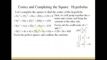 Conics and Completing the Square: Hyperbolas