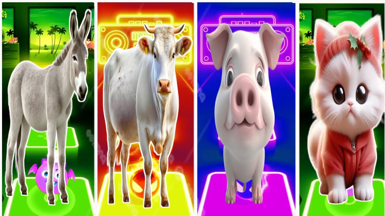 Funny Donkey 🆚 Funny Cow 🆚 Funny Pig 🆚 Funny Cat Coffin Dance Song 