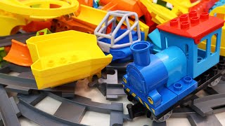 Satisfying Building Blocks Train Marble Run ASMR Concrete Mixer & Loader Truck