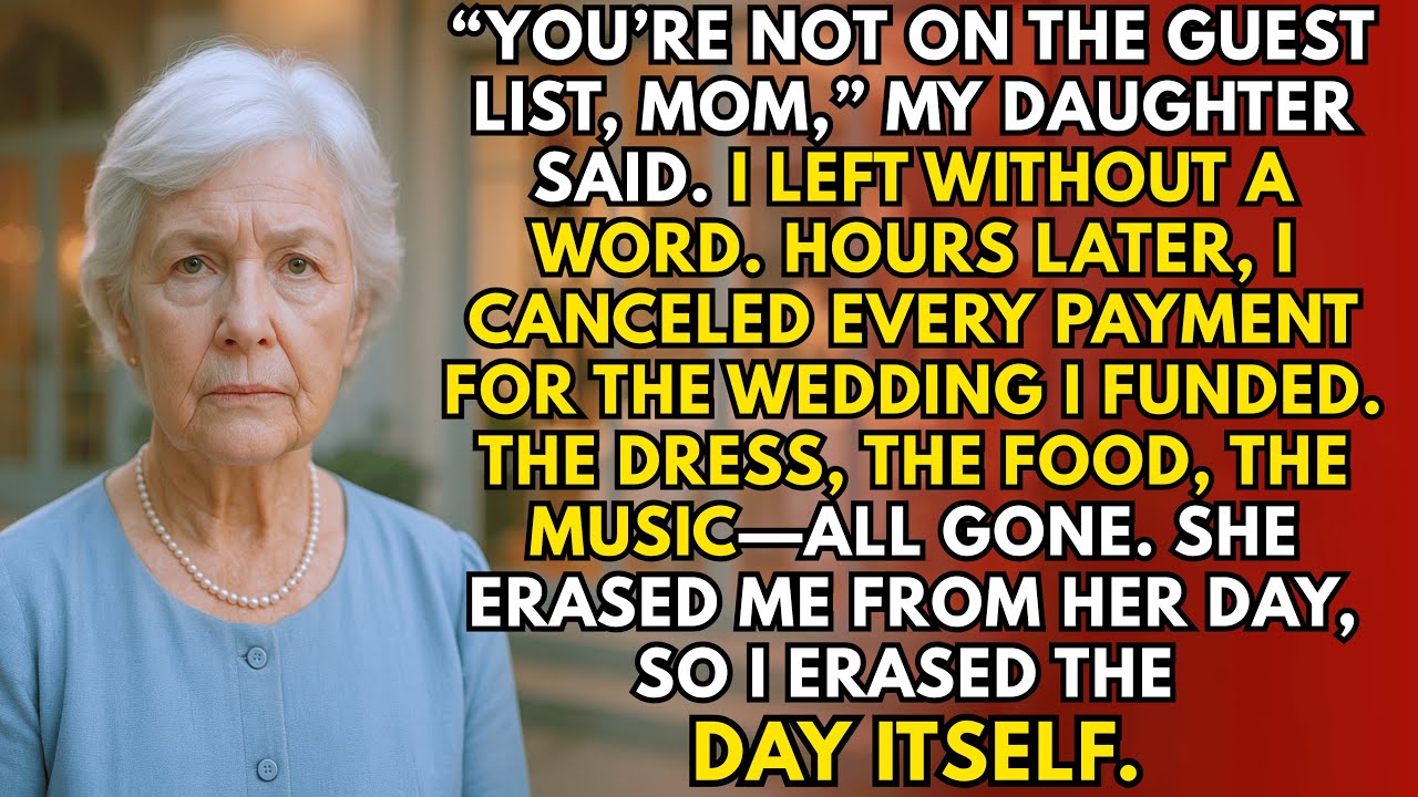 “You’re Not On The List, Mom,” My Daughter Said — So I Froze The Wedding And Watched It Fall Apart