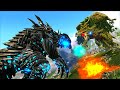 O Fim? COLOSSAL Godzilla de Asa Vs IRON King Titan! Batalha FINAL! (Pai Indoraptor) Ark Dinossauros