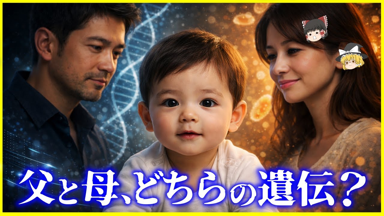 【ゆっくり解説】9割が誤解している遺伝の話…「父親と母親」、どっちの遺伝？を解説/知能・顔・ハゲは誰から遺伝する？最新のゲノム研究