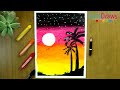 Cómo dibujar un PAISAJE EN LA PLAYA - Paso a paso