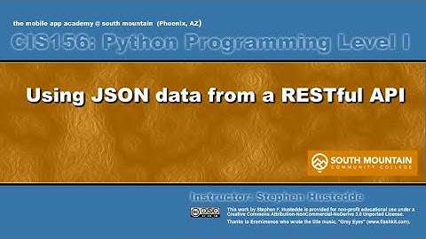 Python 09I - Using JSON data from a RESTful API