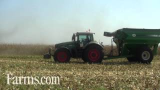 John Deere 9670 STS Combine With Calmer Corn Header, J&M Grain Cart Corn Harvest