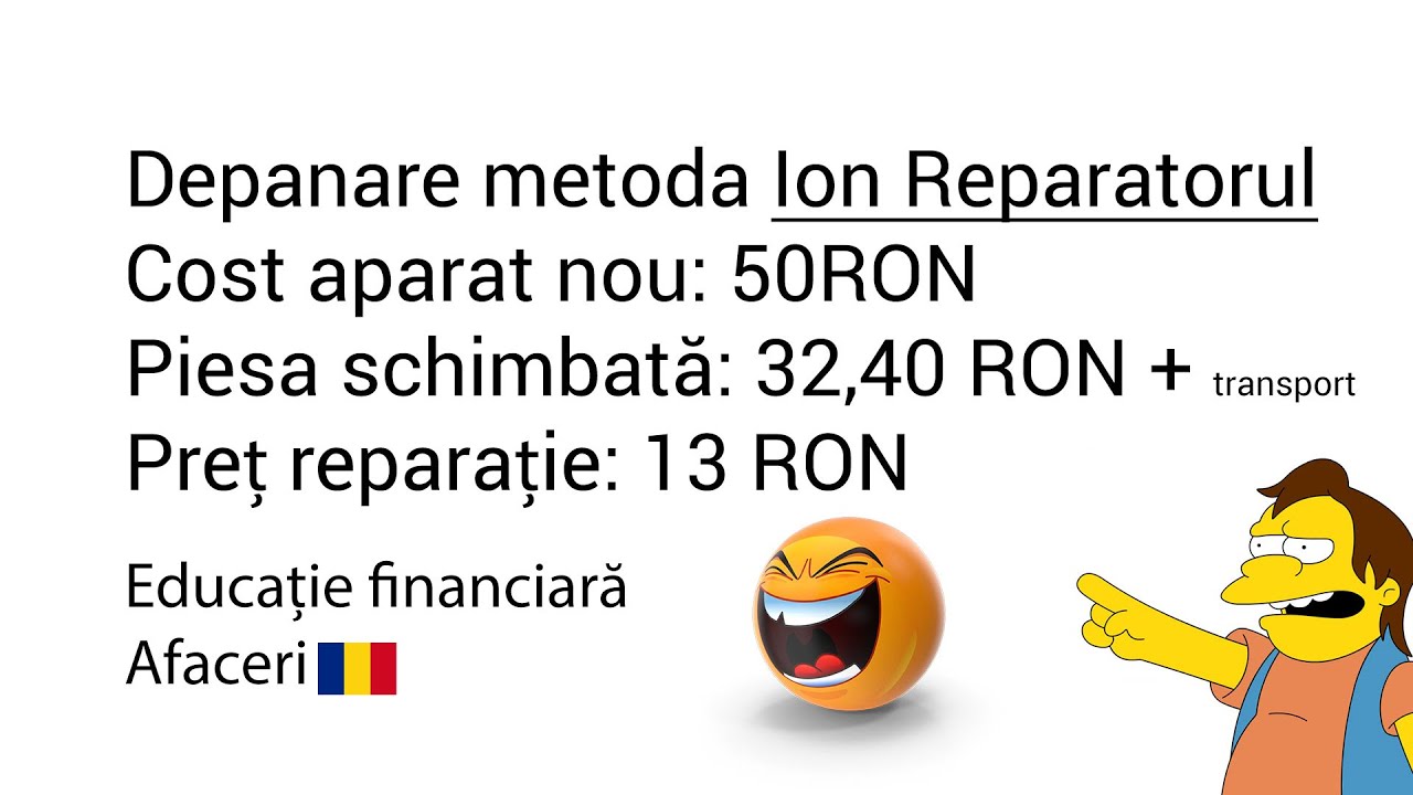 Afaceri, depanare, educație financiară și despre Ion Reparatorul prima parte